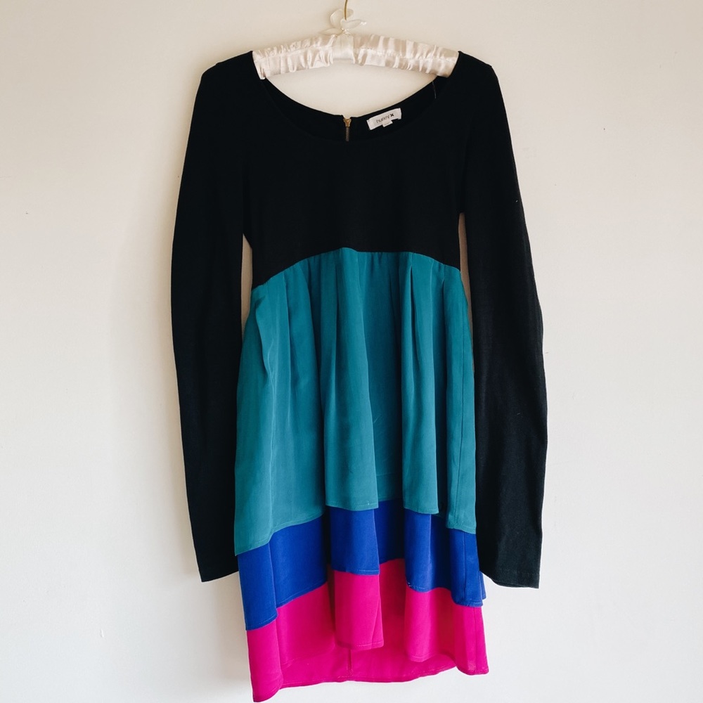 Hurley Long Sleeve Color Block Dress